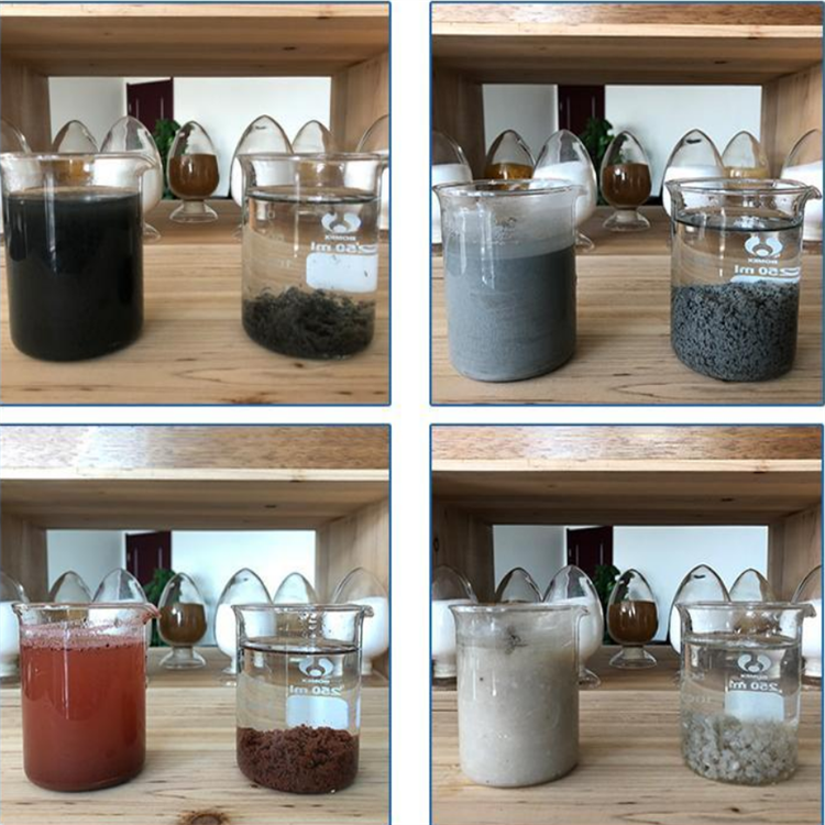 焦化廠污水處理絮凝劑效果展示對(duì)比圖片